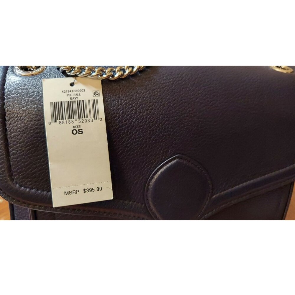 Lauren Ralph Lauren Navy Pebbled Medium Bradley Convertible Shoulder/Crossbody - Picture 7 of 7